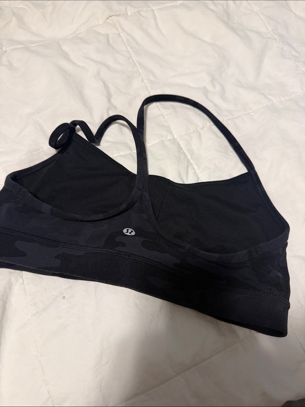 lululemon athletica Black Camo-Strap Sports Bra